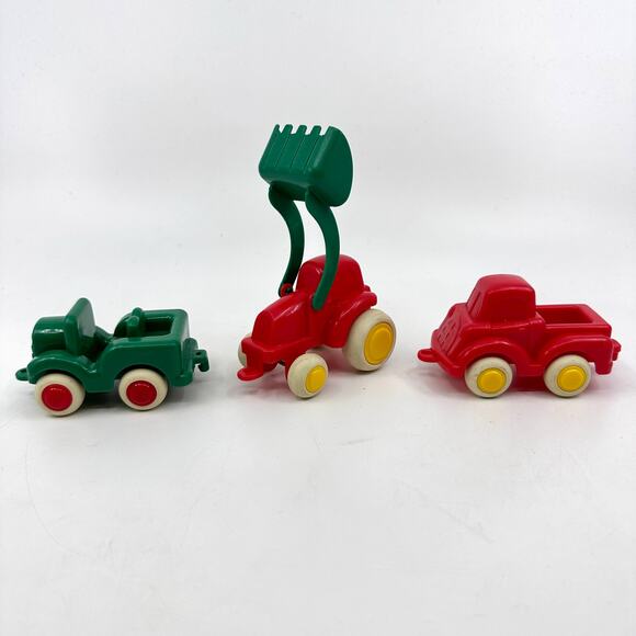 Vtg Viking Toys Vehicles Cars Trucks Mini Figure Toys Lot Set of 3 Red & Green - Picture 4 of 4